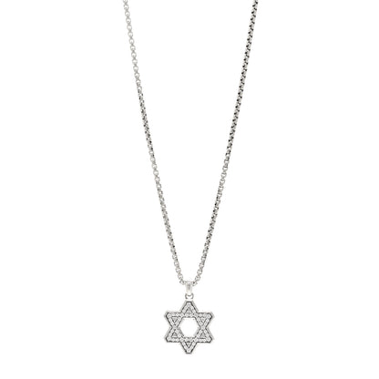 David Yurman Sterling Silver Diamond Star of David Pendant Necklace 1 of 5