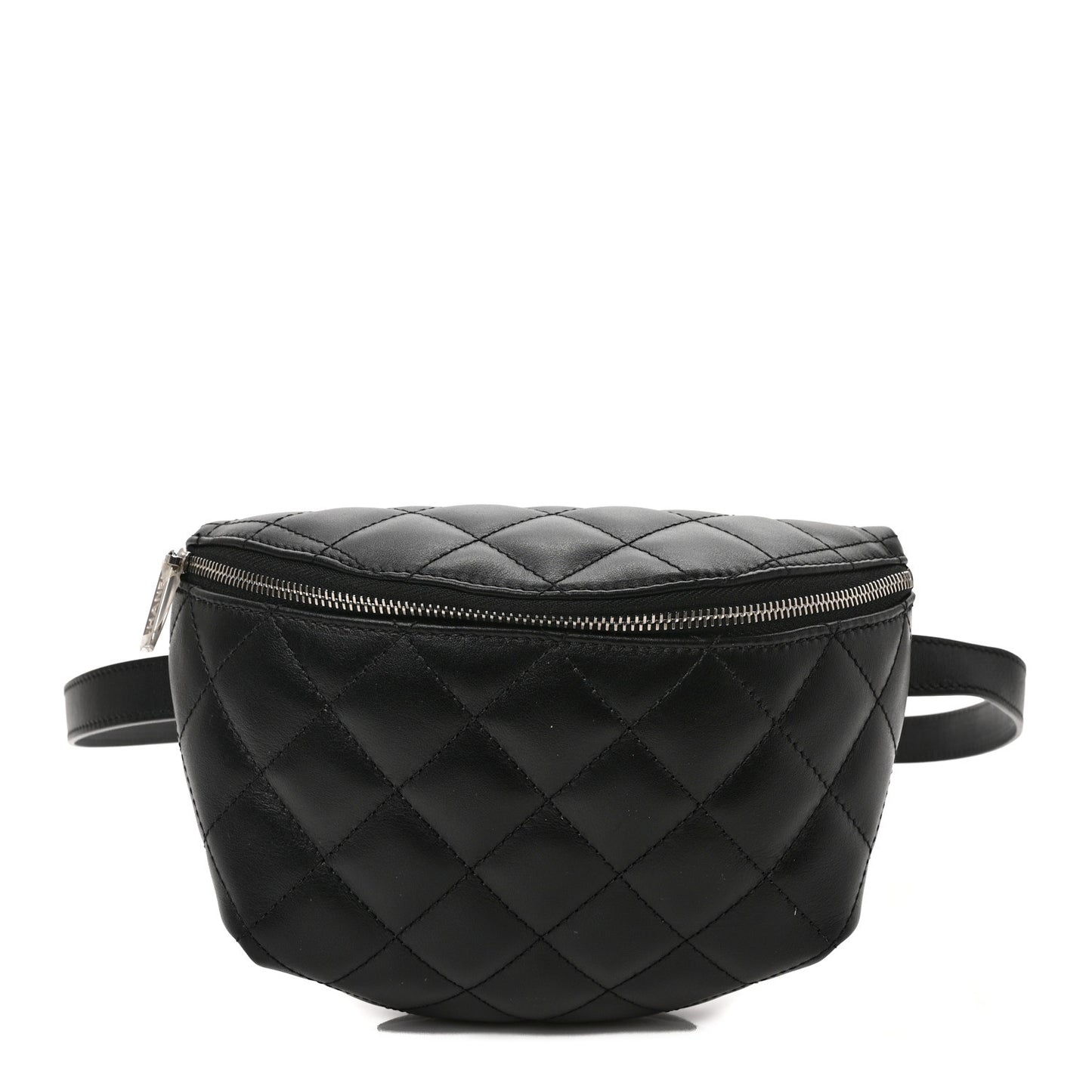 Calfskin Quilted Waist Belt Bag Black