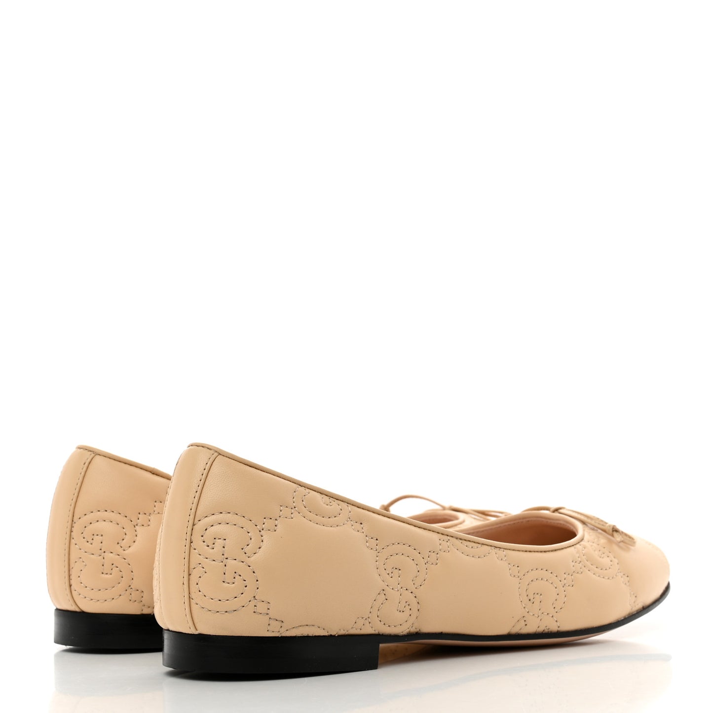 Nappa GG Matelasse Jolie Ballet Flats 38 Naturale