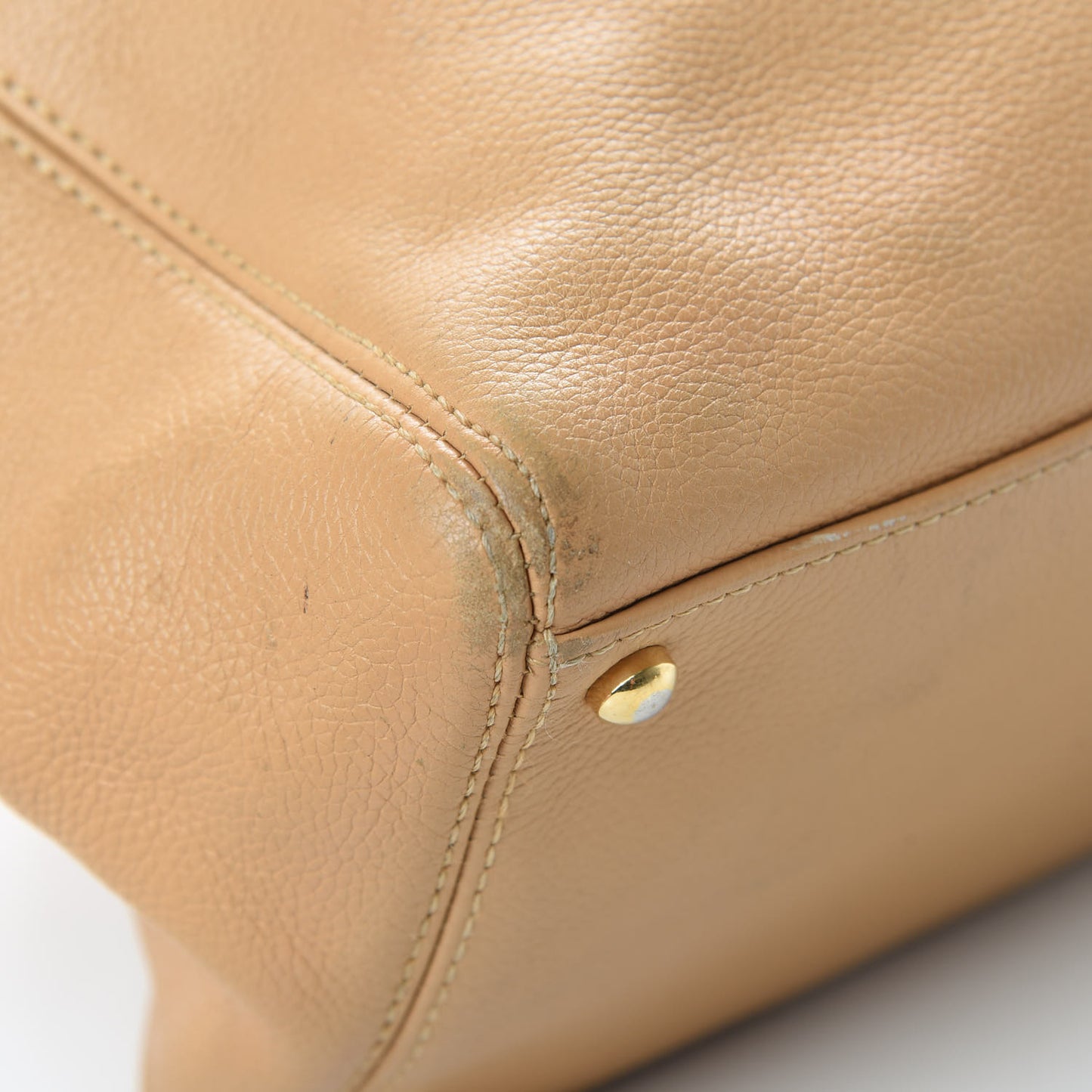 Calfskin Cerf Executive Shopper Tote Beige
