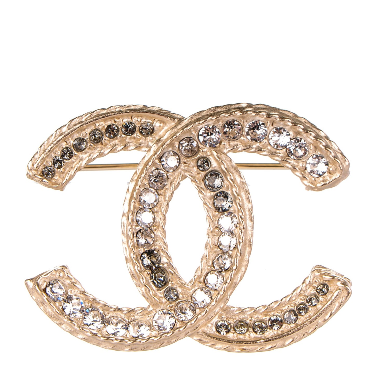 Crystal CC Brooch Light Gold