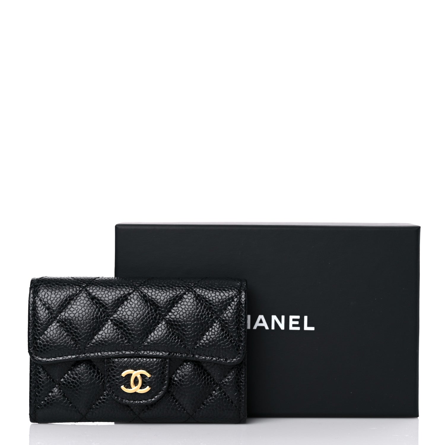 Chanel Caviar Quilted Flap Card Holder Wallet Black 9 of 9
