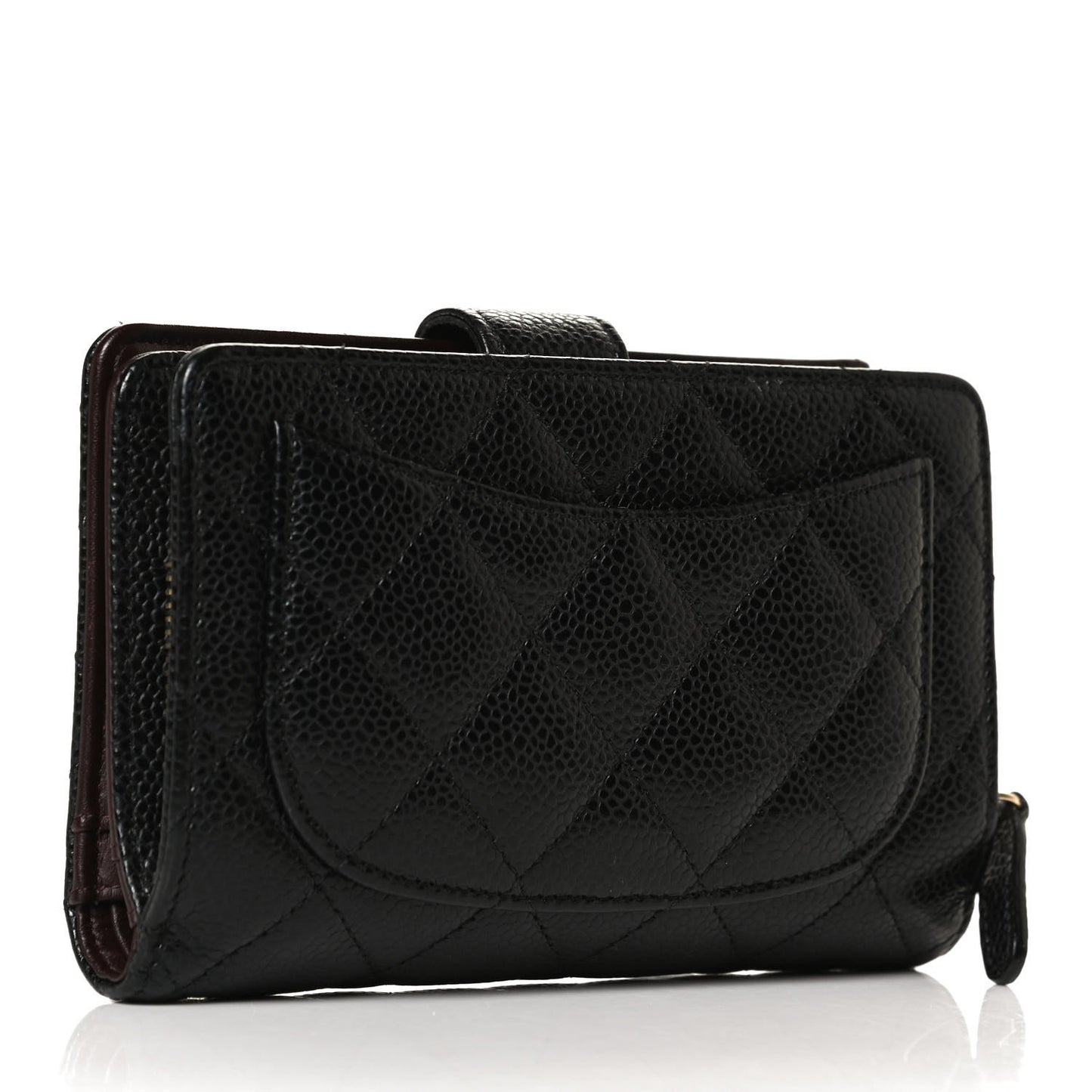 Caviar Quilted CC French Wallet Black