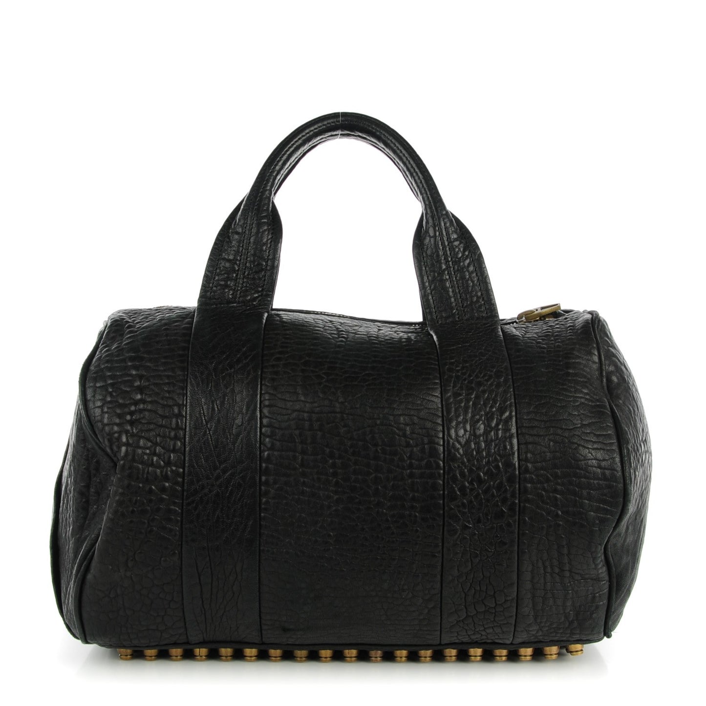Pebbled Lambskin Rocco Black Antique Brass Hardware