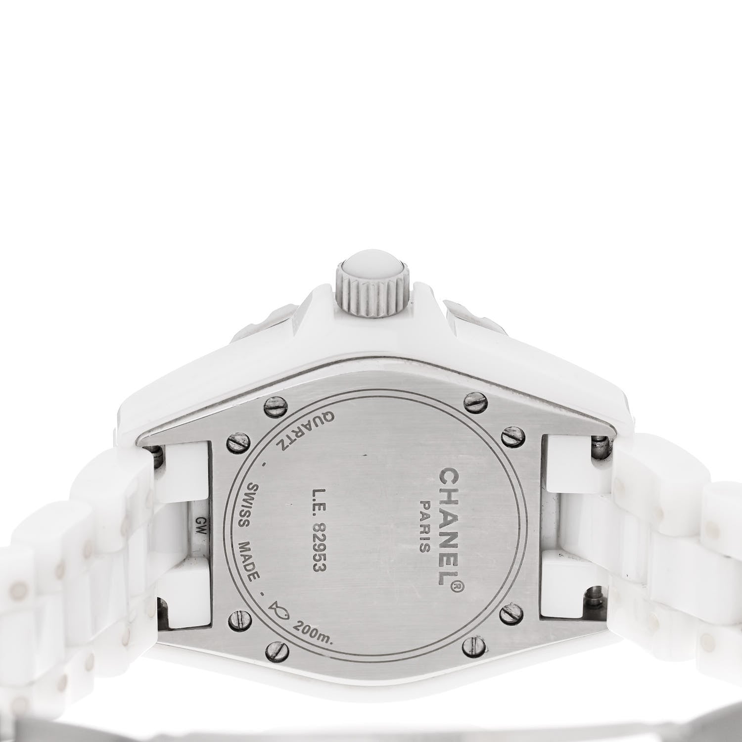 Chanel Stainless Steel Ceramic Diamond 33mm J12 Quartz Watch White 4 of 4