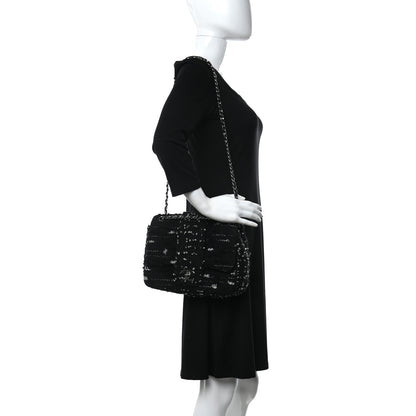 Chanel Tweed Elementary Chic Flap Black White 3 of 11
