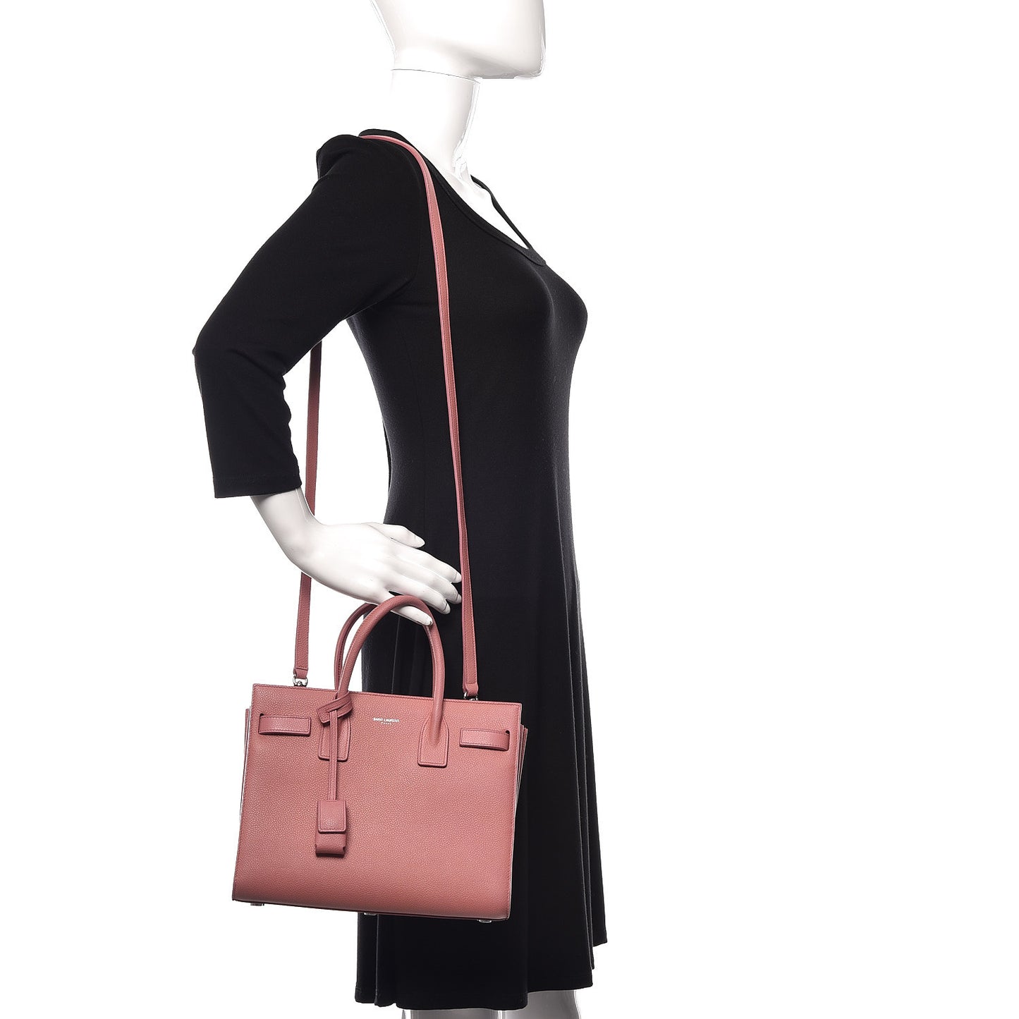Grained Calfskin Baby Sac De Jour Dark Rose