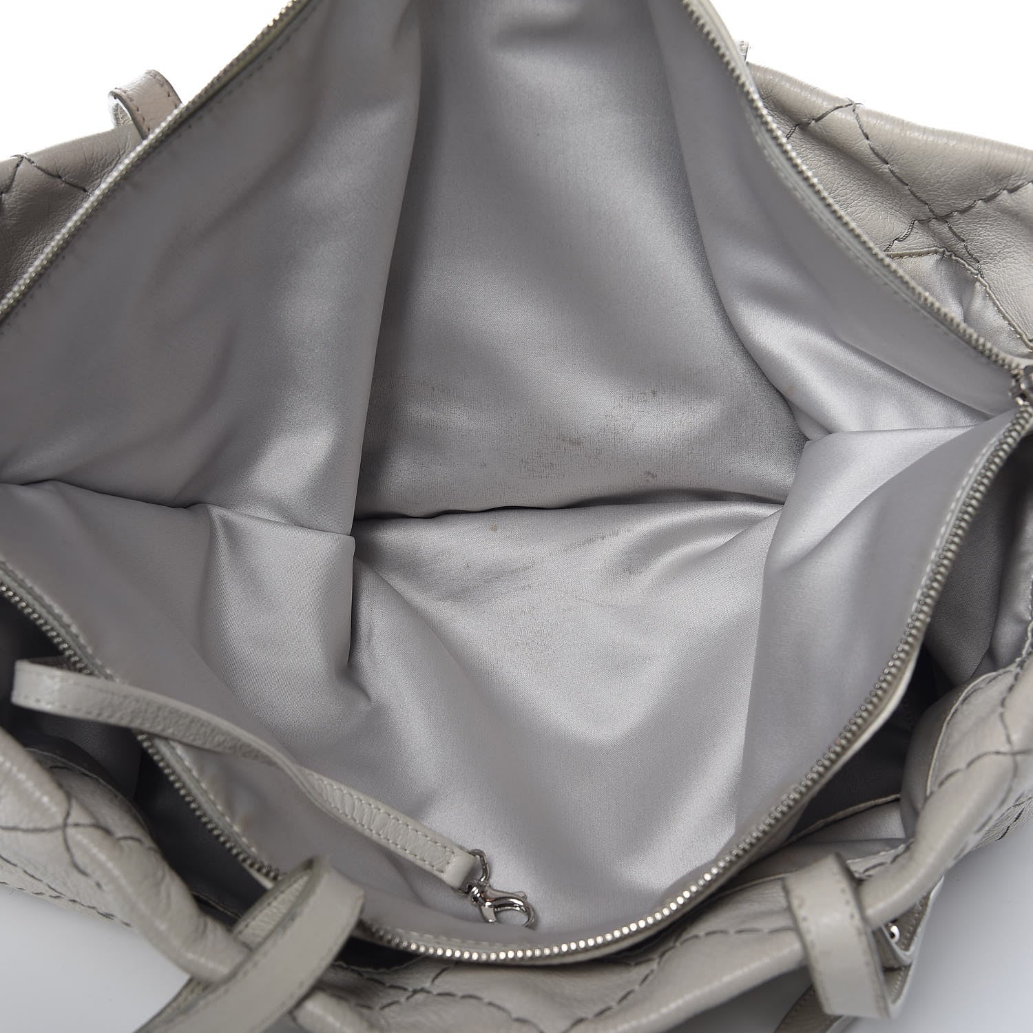 Chanel Glazed Calfskin Large On The Road Tote Light Grey 7 of 22