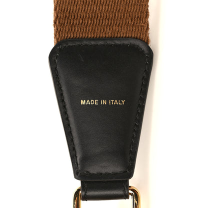 Fendi Jacquard Ribbon Vitello King FF Adjustable Strap You Fango Marrone Black 4 of 6