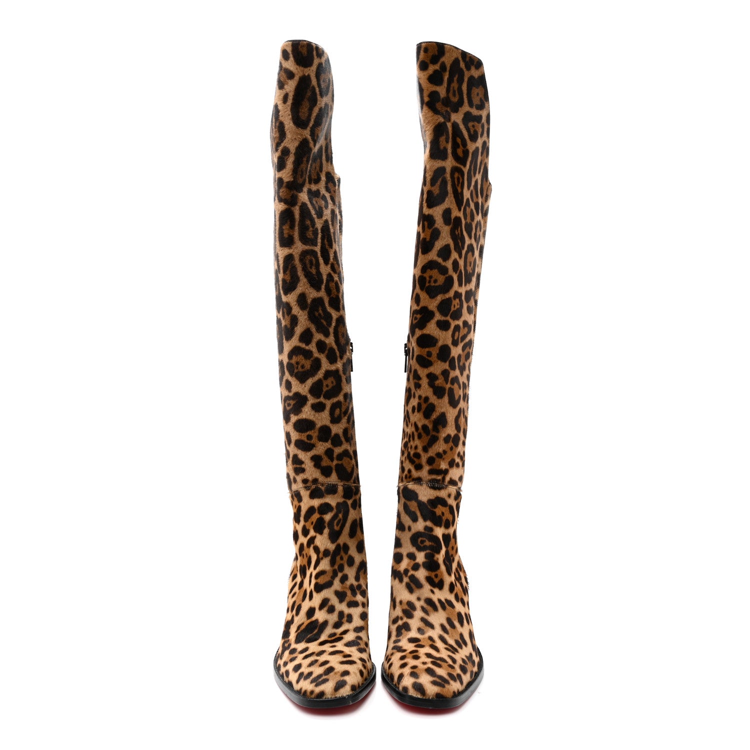 Christian Louboutin Pony Hair Morgan 70 Over The Knee Boots 38 Leopard 2 of 10
