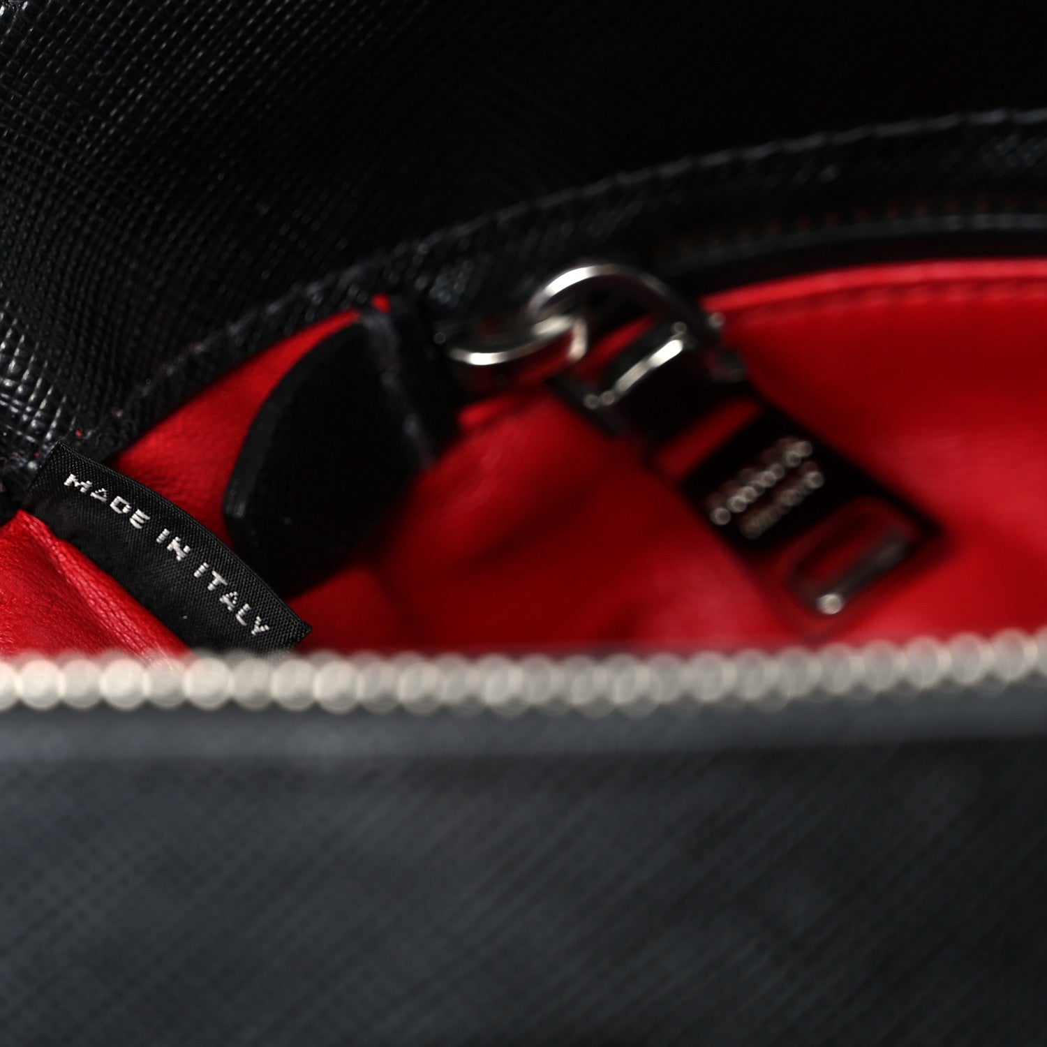 Prada Saffiano Small Galleria Double Zip Tote Black Talco 8 of 11