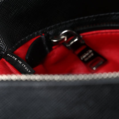 Prada Saffiano Small Galleria Double Zip Tote Black Talco 8 of 11