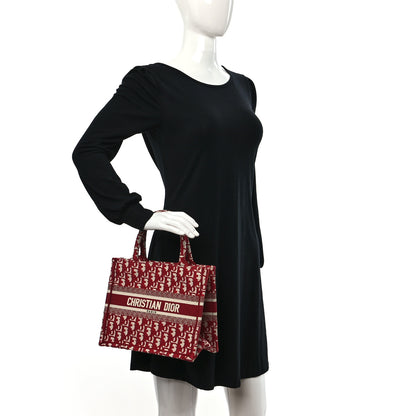 Christian Dior Oblique Small Book Tote Burgundy Multicolor 2 of 9