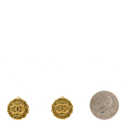 Chanel Round CC Clip On Earrings Gold 2 of 4