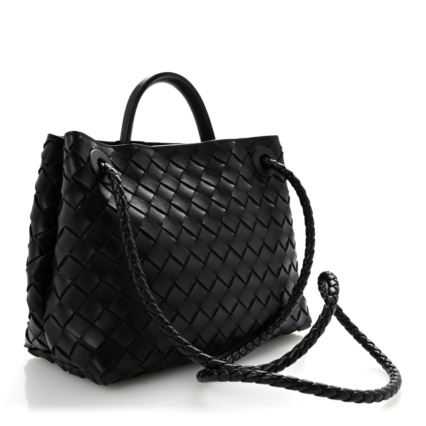 Nappa Intrecciato Small Andiamo Shoulder Bag Black