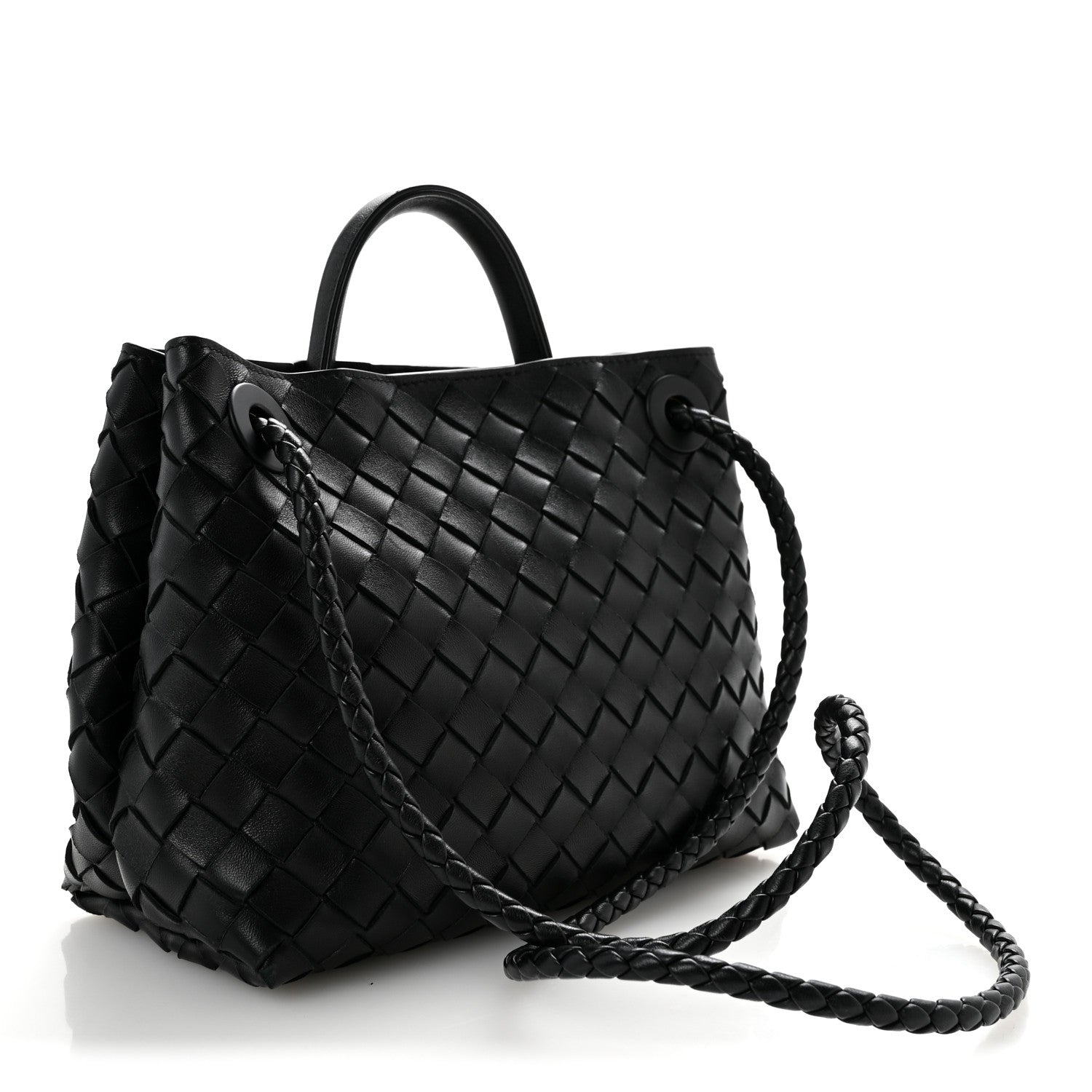 Bottega Veneta Nappa Intrecciato Small Andiamo Shoulder Bag Black 3 of 10