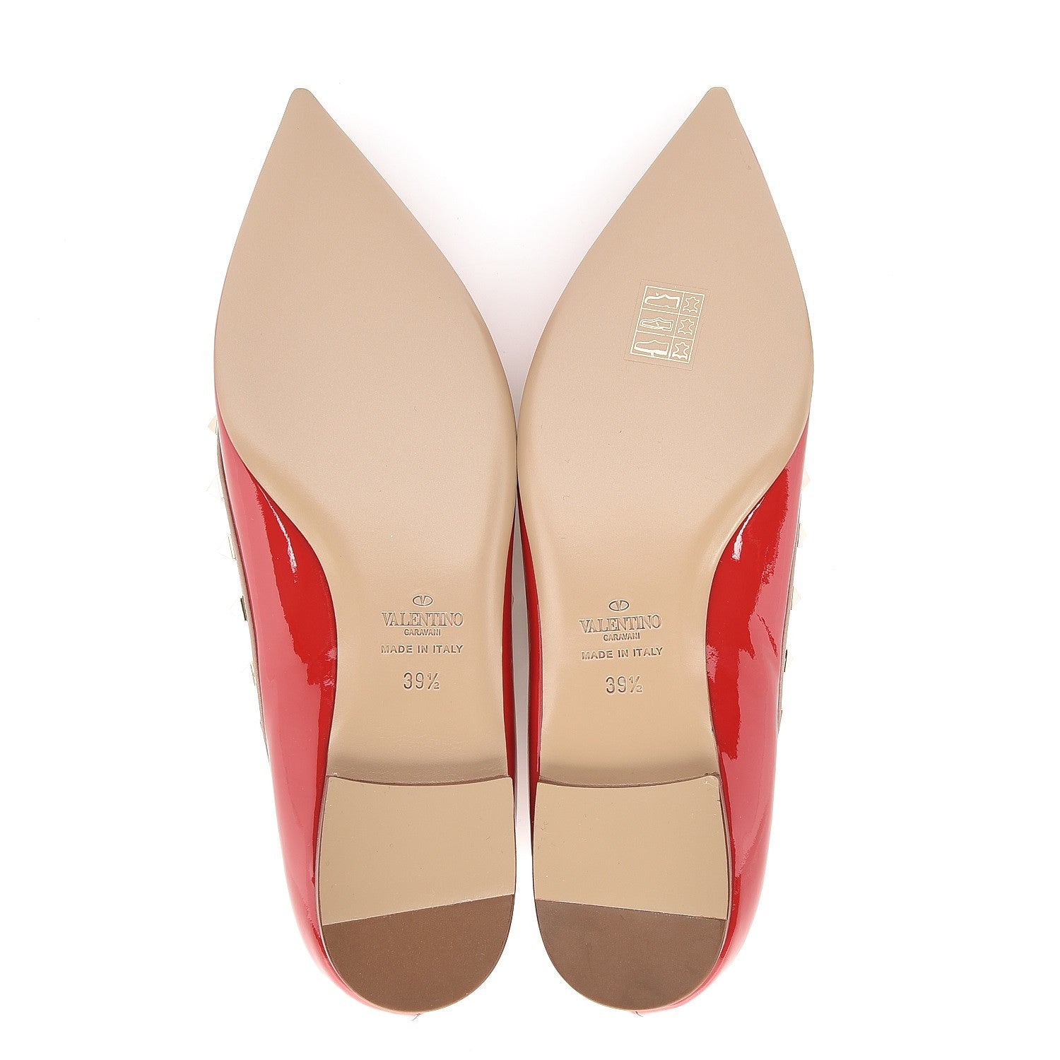 Valentino Garavani Patent Nappa Rockstud Ballerina Flats 39.5 Rosso Valentino Poudre 5 of 9