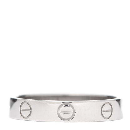 Cartier 18K White Gold 3.5mm LOVE Wedding Band Ring 54 6.75 3 of 4
