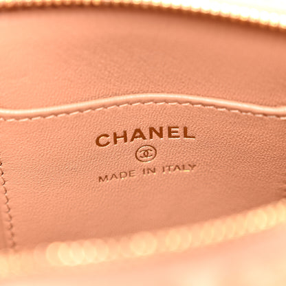 Chanel Shearling Quilted Shiny Coco Clutch With Chain Dark Beige 6 of 11