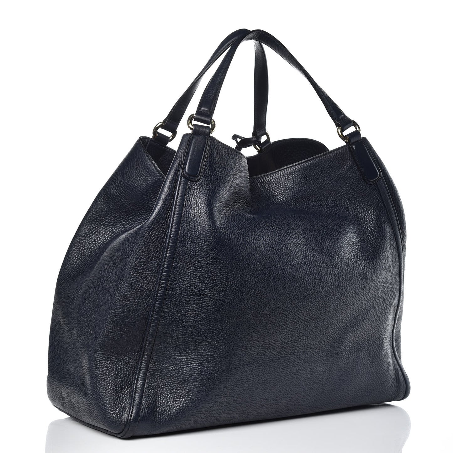 Pebbled Calfskin Large Soho Shoulder Bag Blue