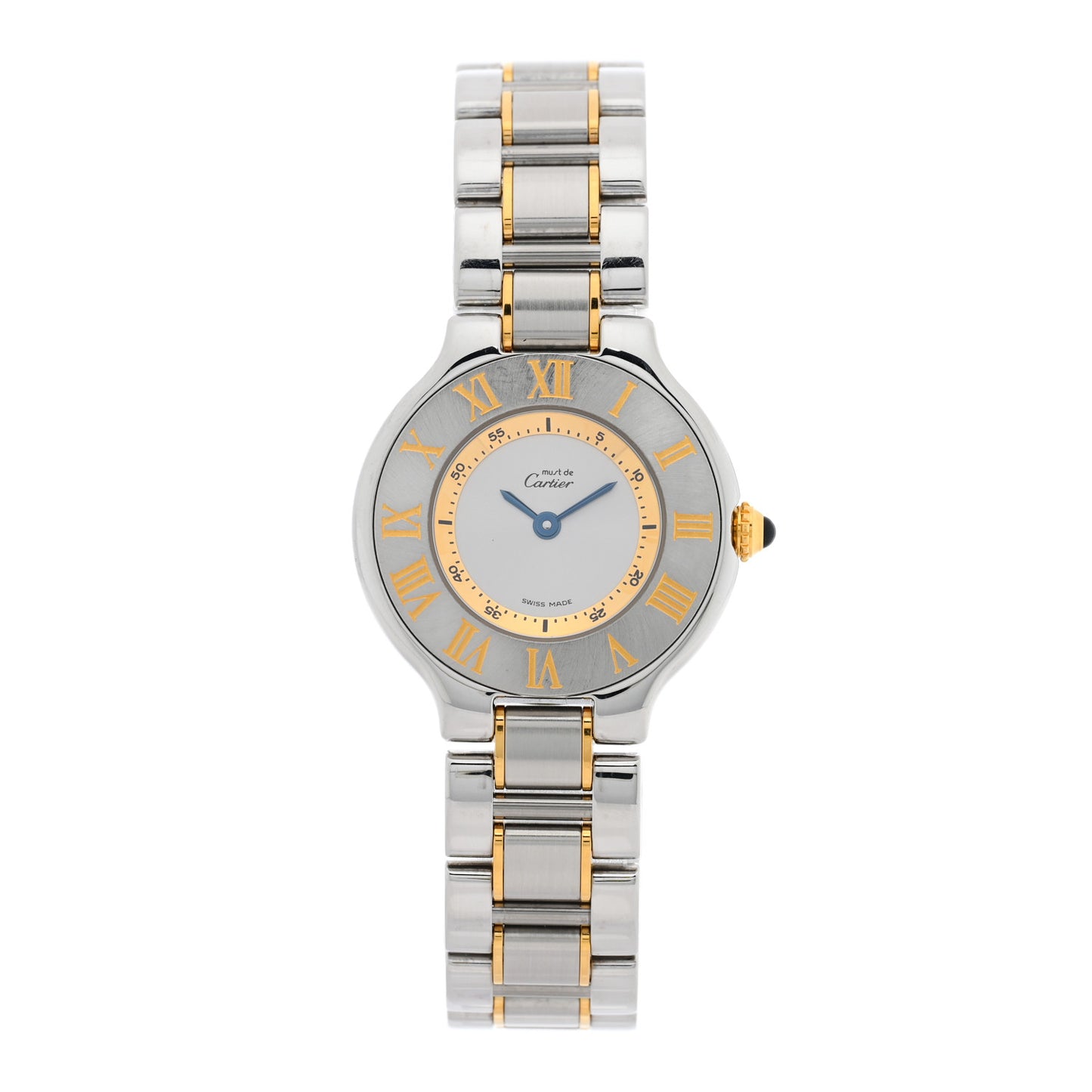 Stainless Steel 18K Yellow Gold 28mm Must de 21 Quartz Watch