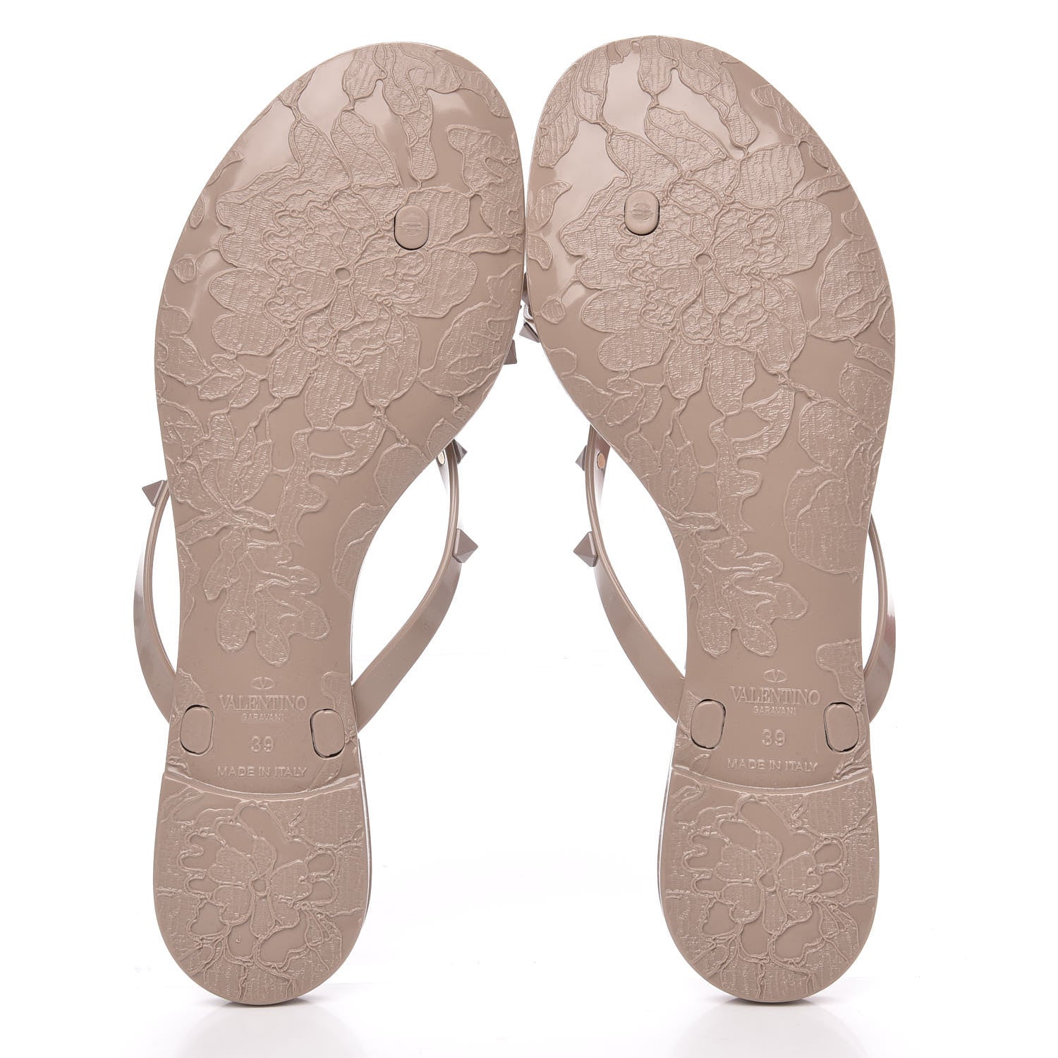 Valentino Garavani PVC Jelly Rockstud Bow Thong Sandals 39 Poudre 5 of 8
