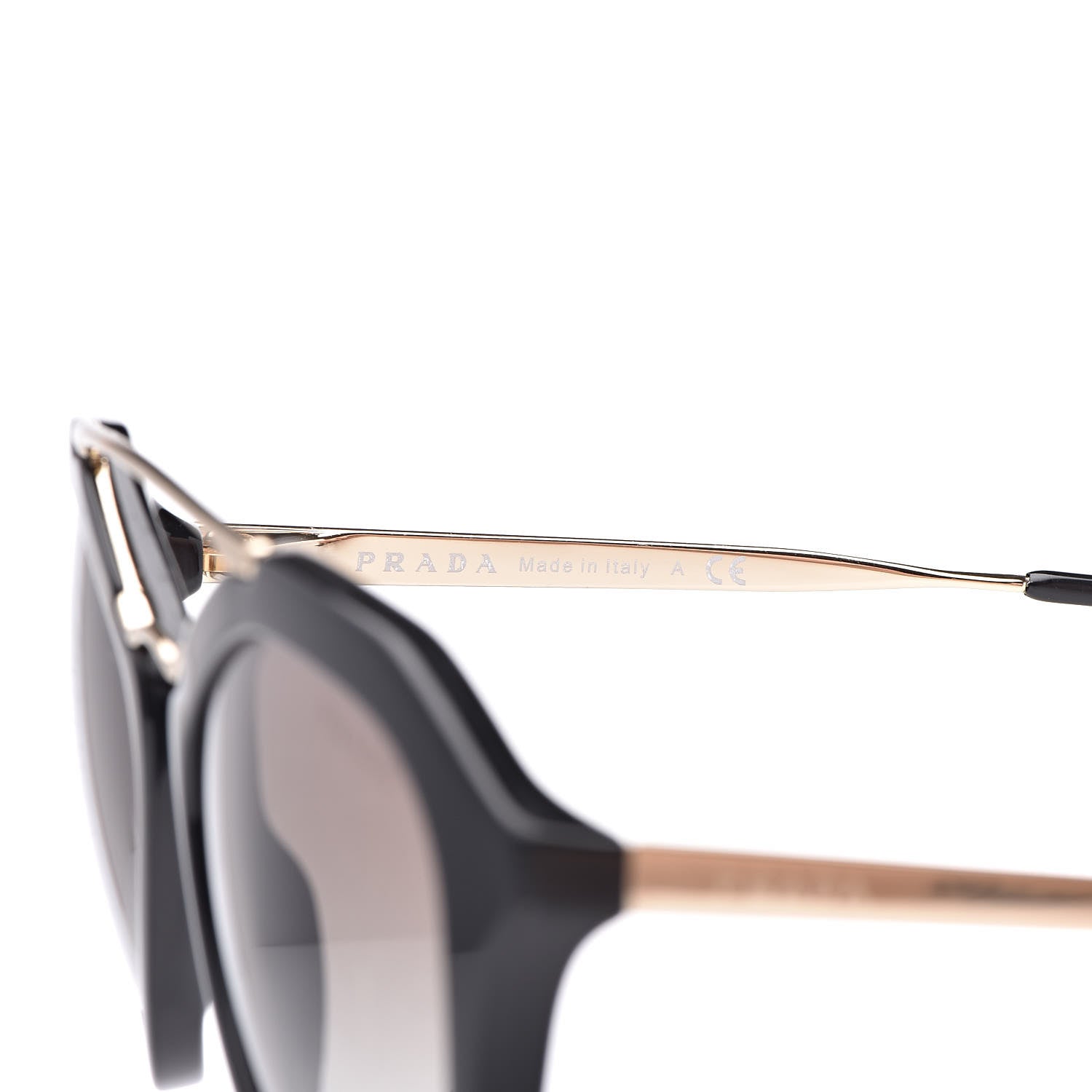 Prada Acetate Metal Cinema Sunglasses SPR 12Q Black 6 of 9