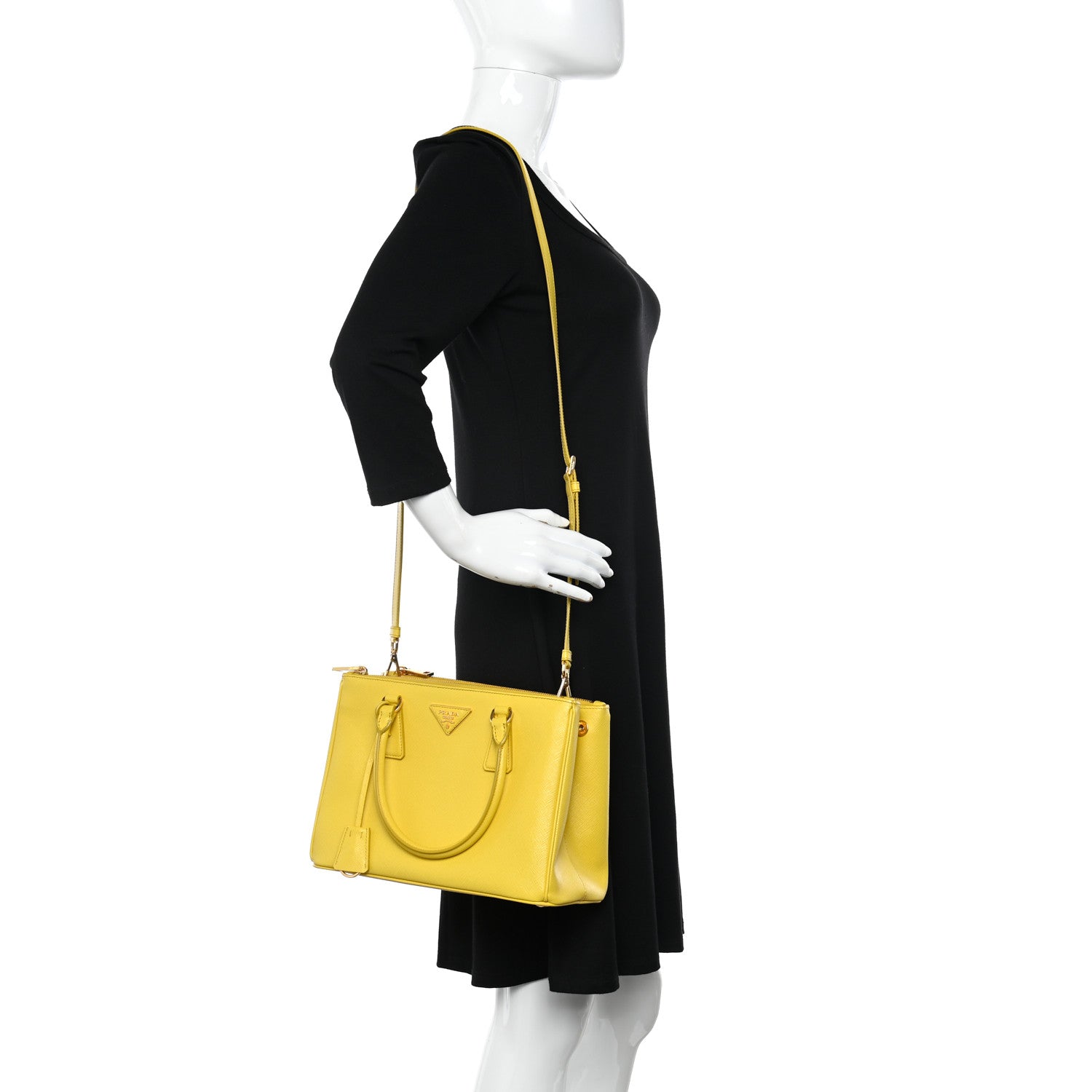 Prada Saffiano Small Galleria Double Zip Tote Soleil 2 of 10