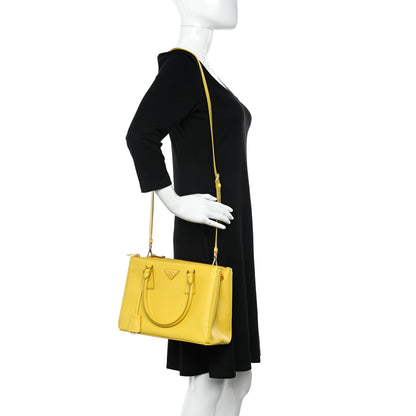 Prada Saffiano Small Galleria Double Zip Tote Soleil 2 of 10