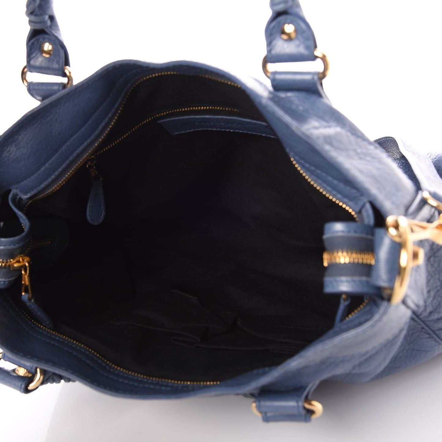 Agneau Giant 12 Gold Hardware Velo Bleu Persan