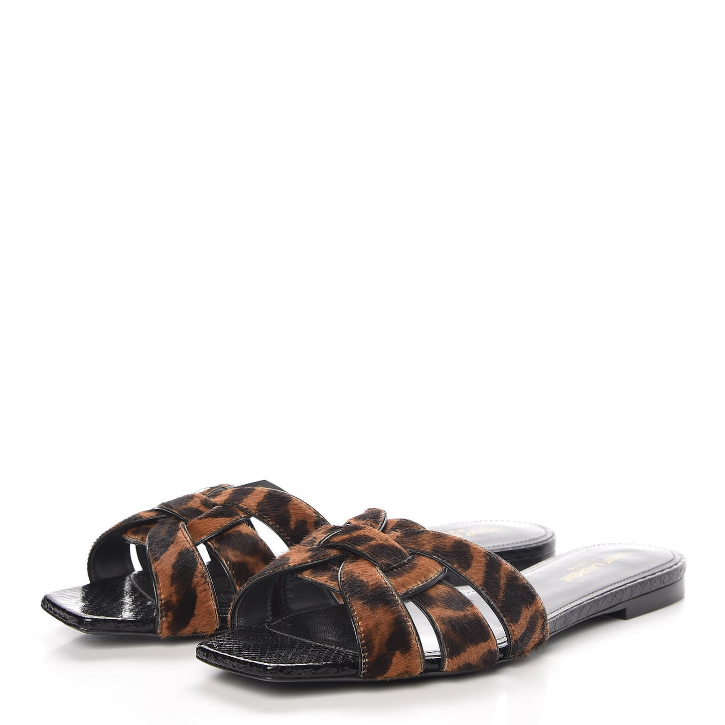 Calfskin Calf Hair Nu Pied 05 Slide Sandals 40.5 Safari