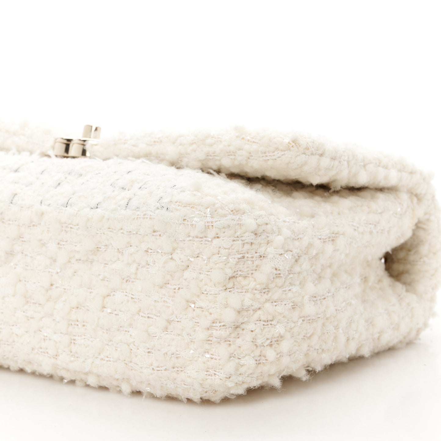 Tweed Medium Single Flap White