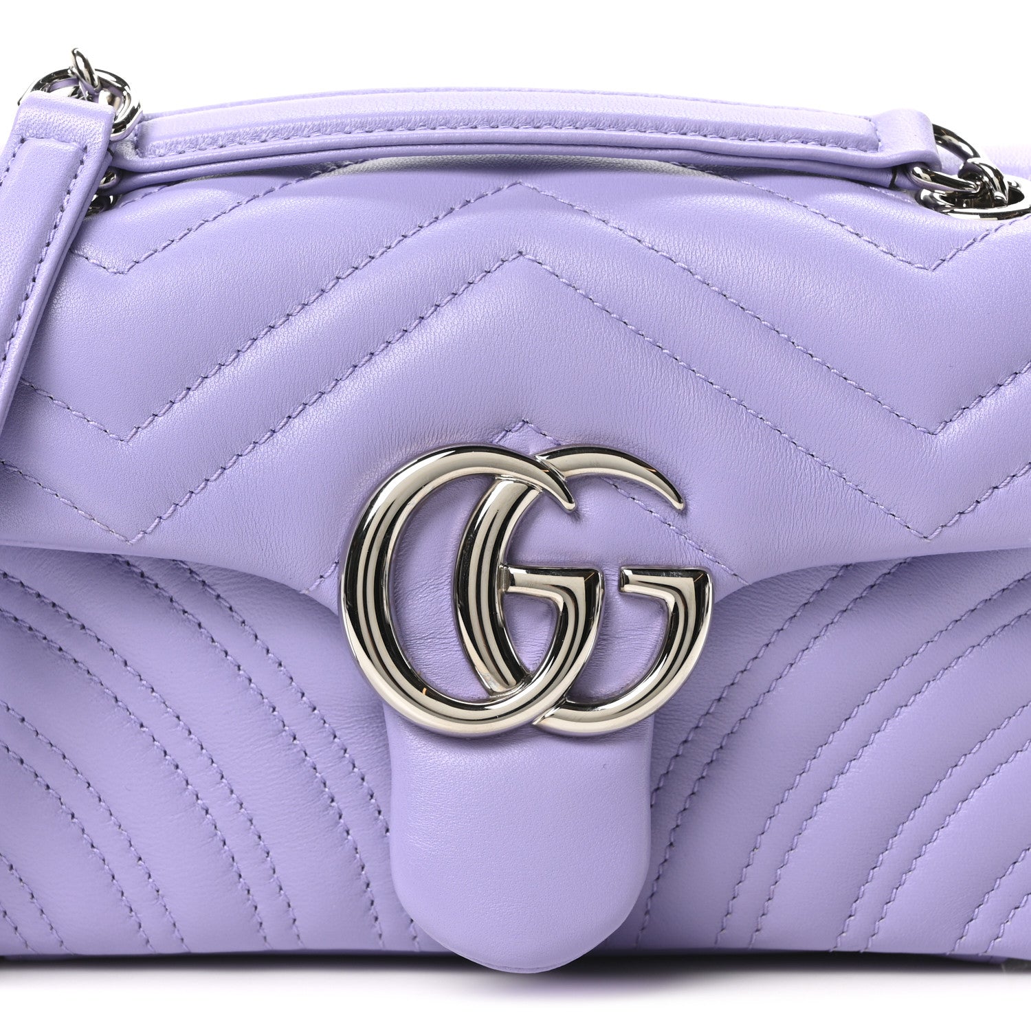 Gucci Lambskin Matelasse Small GG Marmont Shoulder Bag Lapis