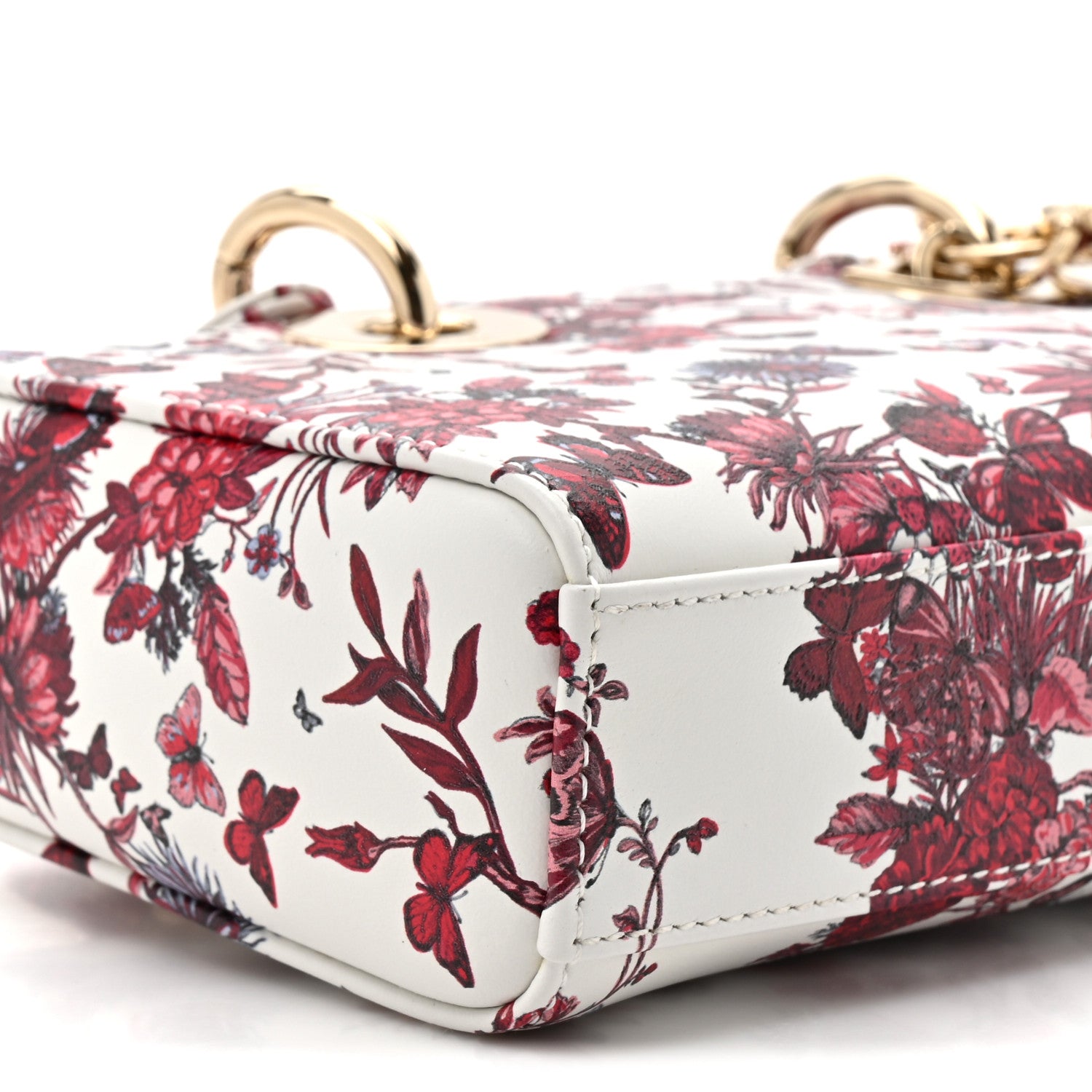 Christian Dior Calfskin Bead Embroidered Ramage Butterfly Lady D-Joy White 9 of 9