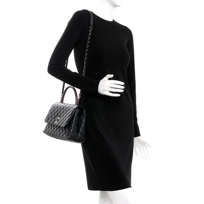Chanel Caviar Lizard Quilted Small Coco Handle Flap Black 2 of 9