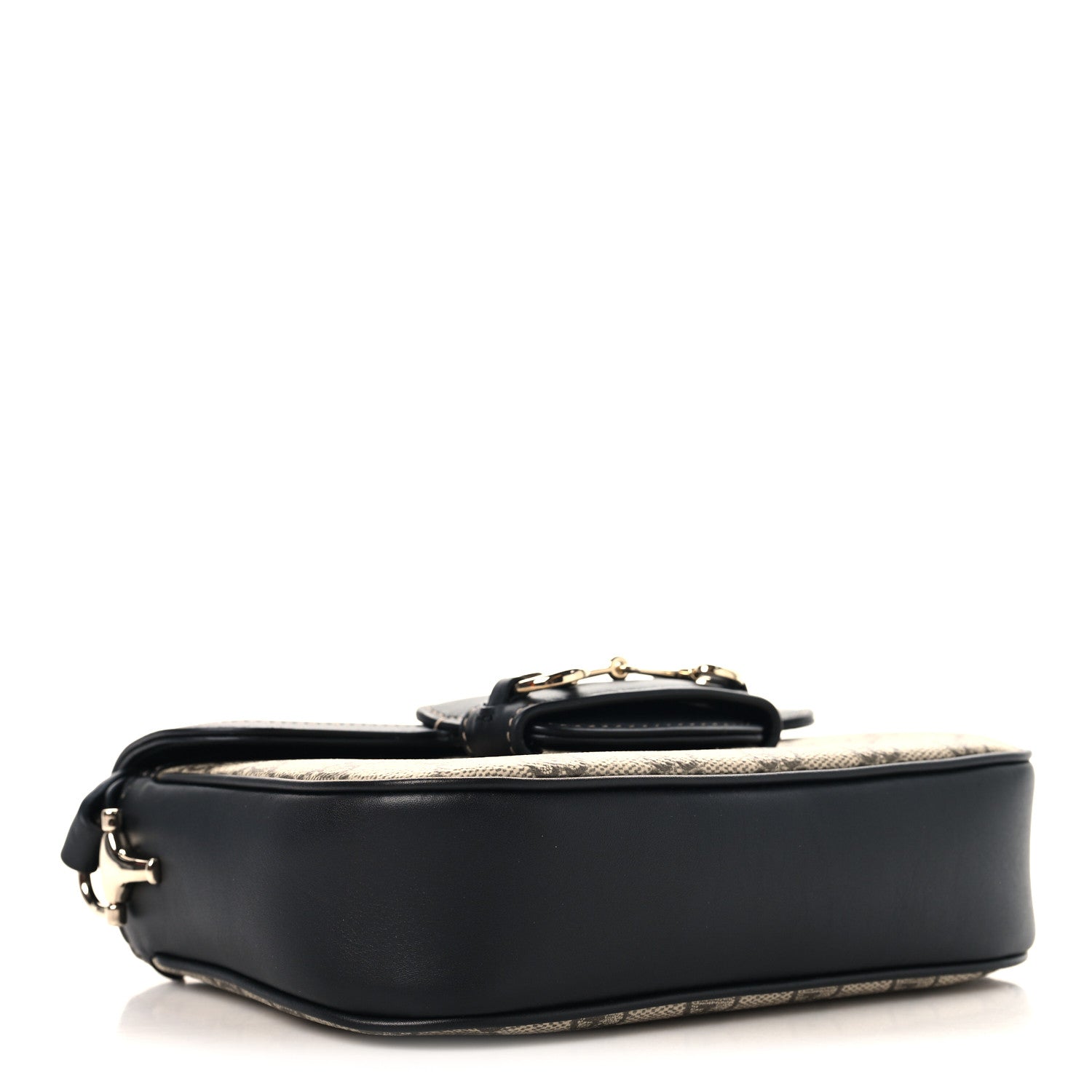 Gucci GG Supreme Monogram Horsebit 1955 Soft Small Shoulder Bag Beige Black 4 of 10