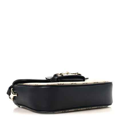 Gucci GG Supreme Monogram Horsebit 1955 Soft Small Shoulder Bag Beige Black 4 of 10