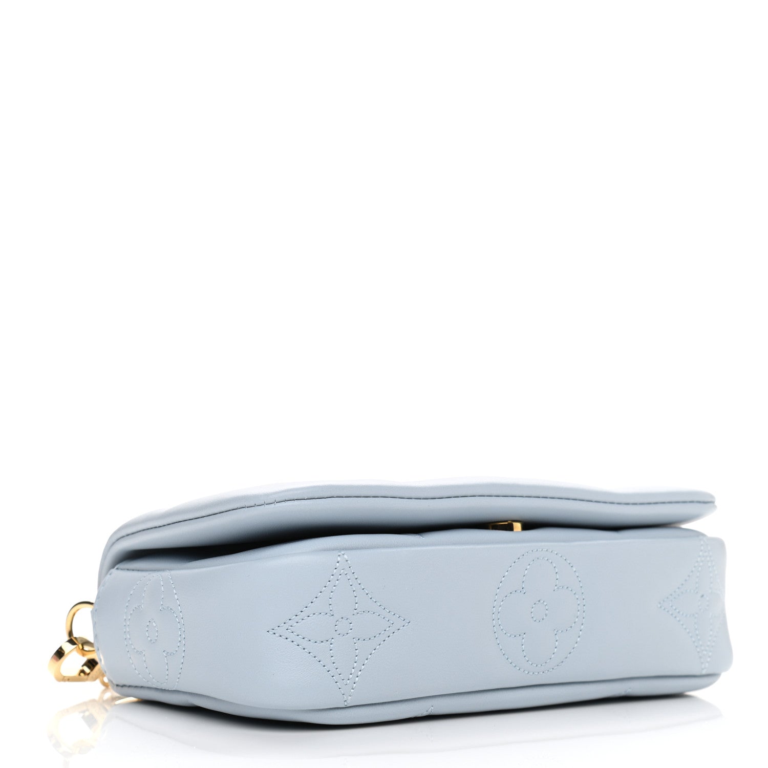 Louis Vuitton Calfskin Bubblegram Wallet On Strap Ice Blue 4 of 10