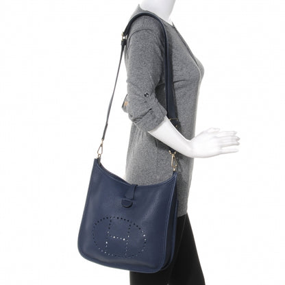 Hermes Taurillon Clemence Evelyne PM III Bleu Abysse 2 of 8