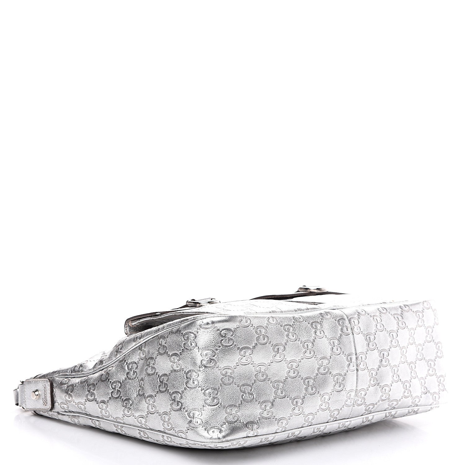 Gucci Metallic Guccissima Pocket Hobo Silver 3 of 13