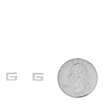 Gucci 18K White Gold G Square Stud Earrings 2 of 6