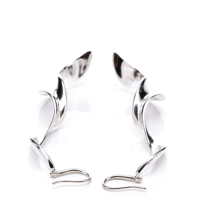 Tiffany Sterling Silver Frank Gehry Orchid Drop Earrings 3 of 4