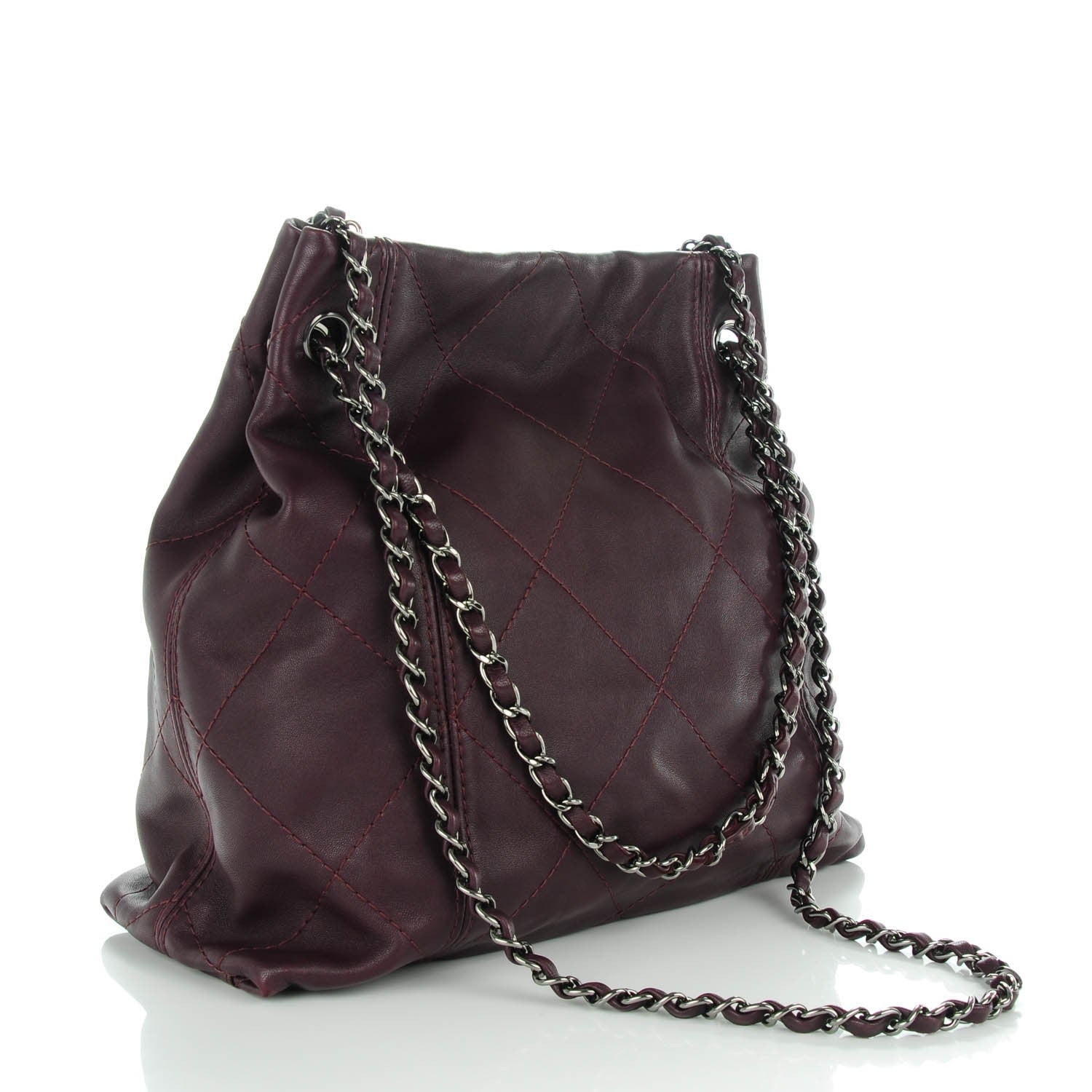 Chanel Lambskin Soft Touch Shoulder Bag Prune 3 of 8