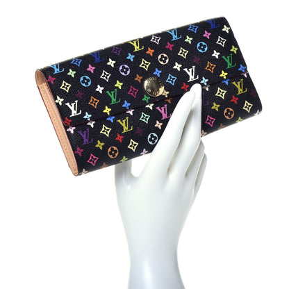 Louis Vuitton Monogram Multicolor Sarah Wallet Black 2 of 6
