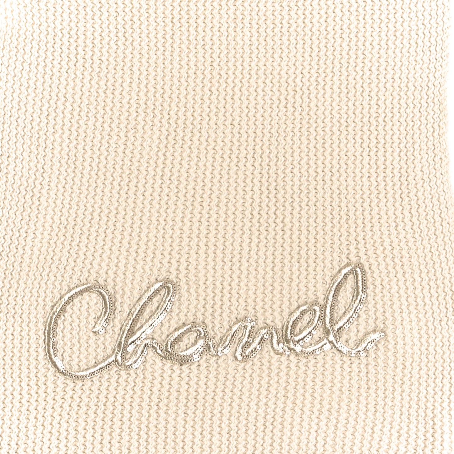 Cashmere Logo Scarf Beige