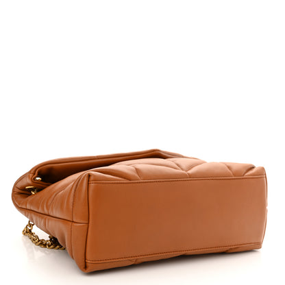 Saint Laurent Lambskin Quilted Small Loulou Puffer Monogram Chain Satchel Dark Honey 4 of 11