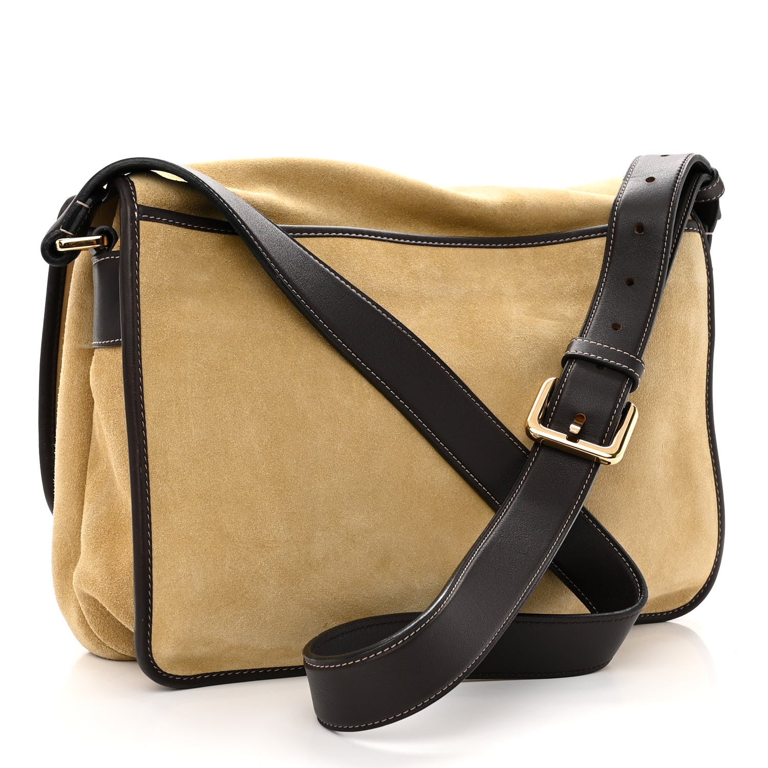 Loewe Suede Messenger Bag Gold 3 of 9