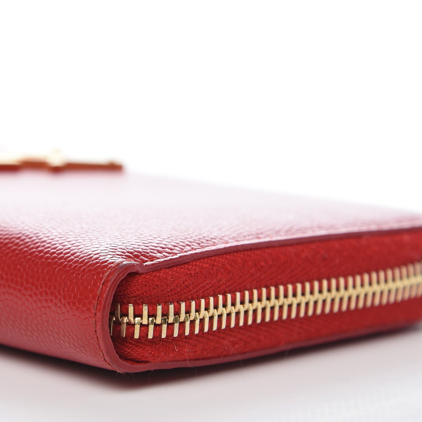 Grain De Poudre Monogram Zip Around Wallet Red