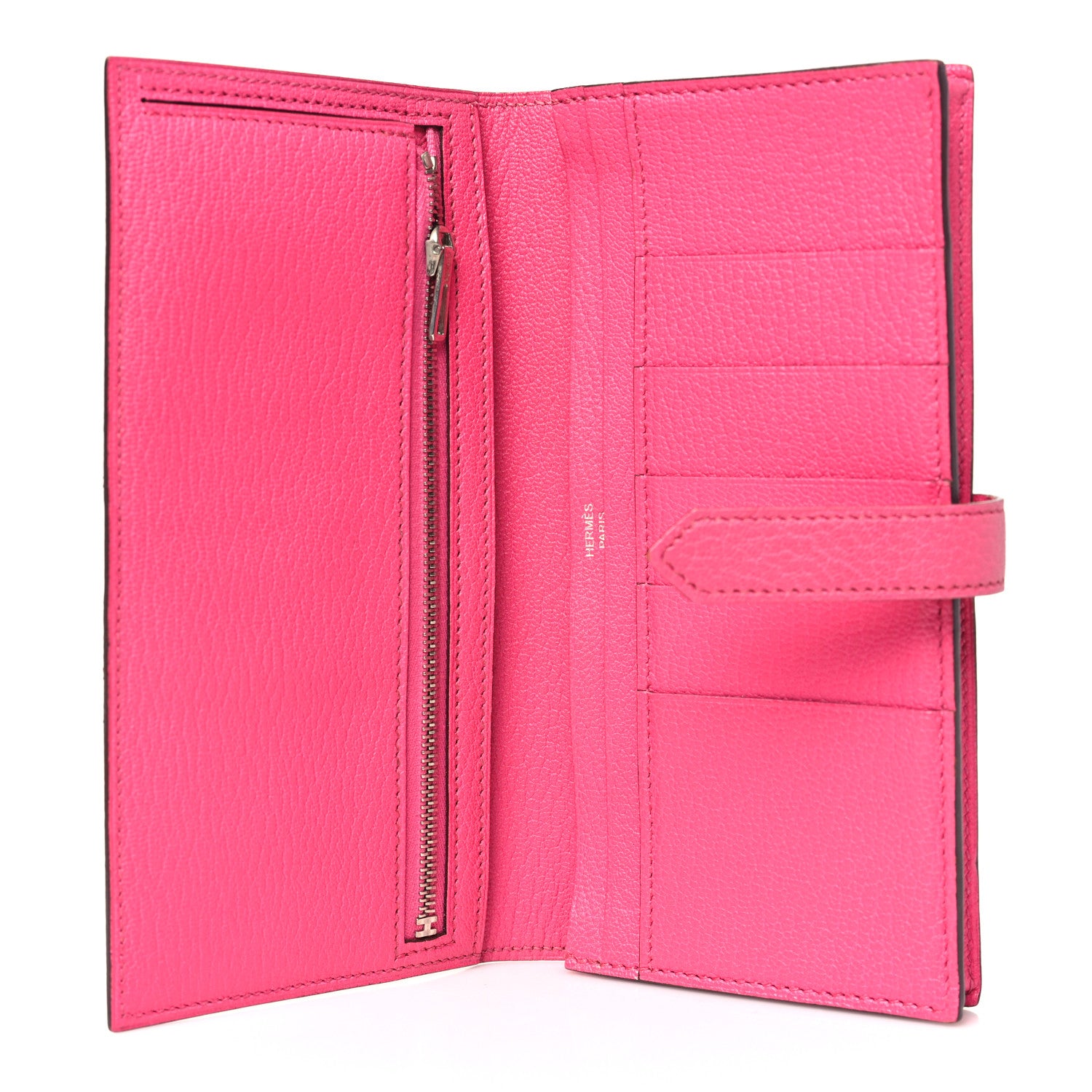 Hermes Chevre Mysore Bearn Gusset Wallet Rose Tyrien 5 of 9
