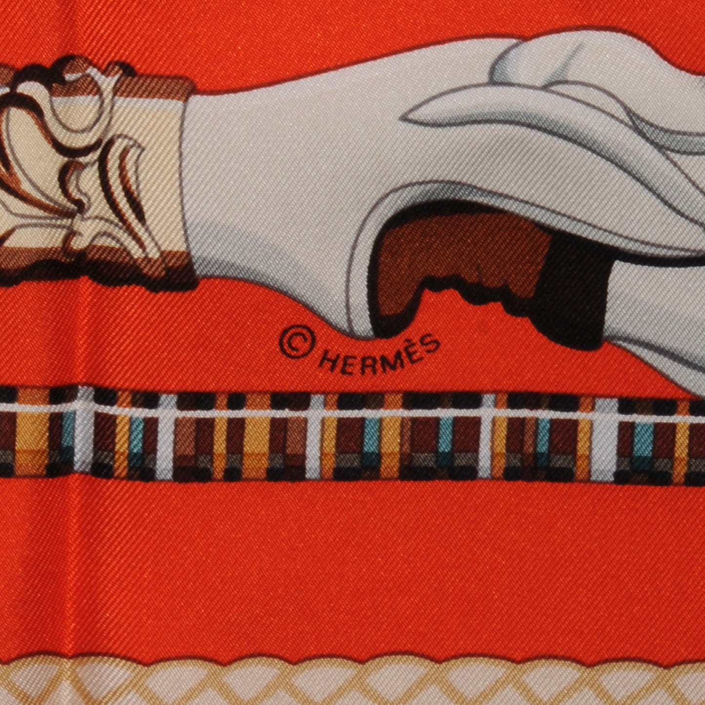 Silk Les Cannes Scarf 90 Orange